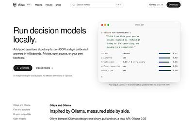Screenshot of Ollaya webpage