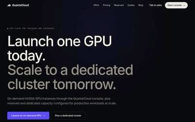 Screenshot of QuantaCloud webpage