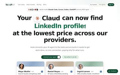 Screenshot of looot webpage