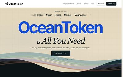 Screenshot of OceanToken webpage