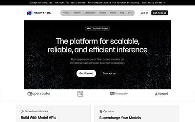 Screenshot of Inceptron webpage