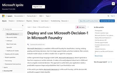 Screenshot of Microsoft-Decision-1 webpage