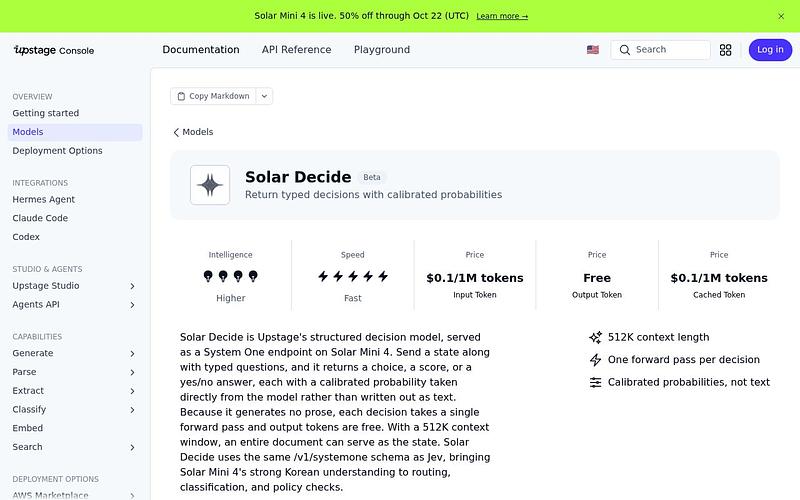 Screenshot of Upstage Solar Decide webpage