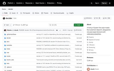 Screenshot of Mapika Decider webpage