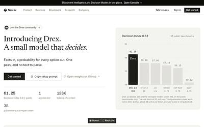 Screenshot of Nace.AI Drex webpage
