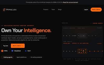 Screenshot of PrimaLabs webpage