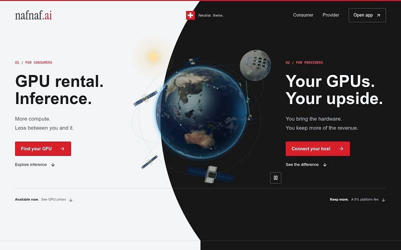Screenshot of nafnaf.ai webpage