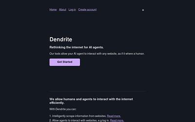 Screenshot of Dendrite webpage