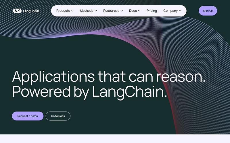 Screenshot of LangChain webpage