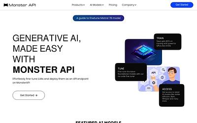 Screenshot of Monster API webpage