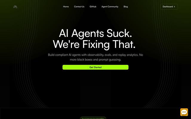 Screenshot of AgentOps webpage
