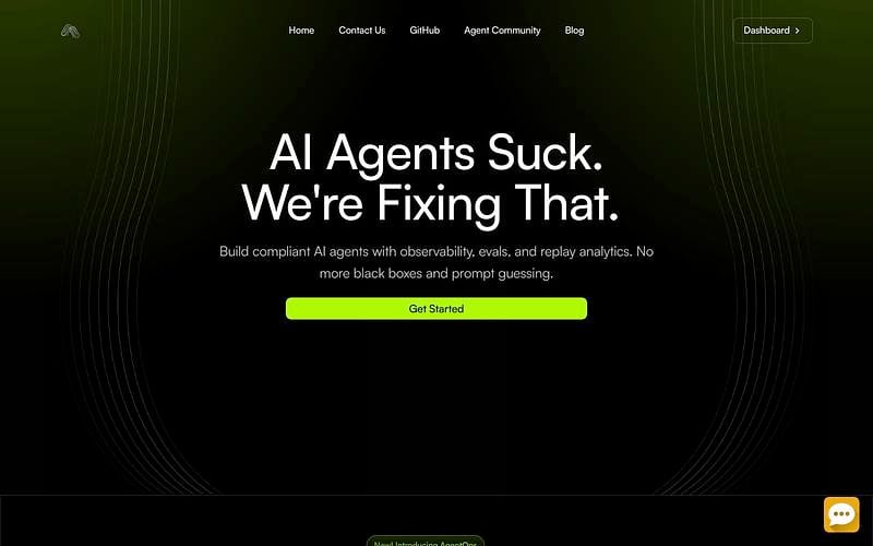 Screenshot of AgentOps webpage