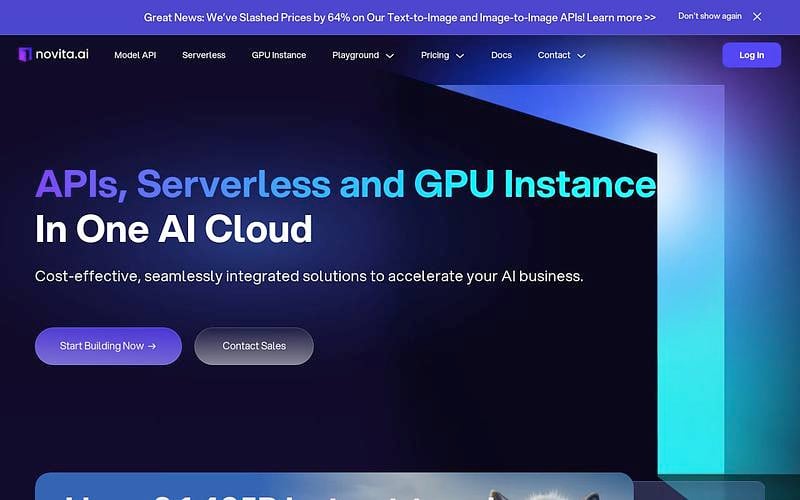 Screenshot of novita.ai webpage