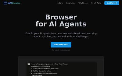 Screenshot of LLM Browser webpage