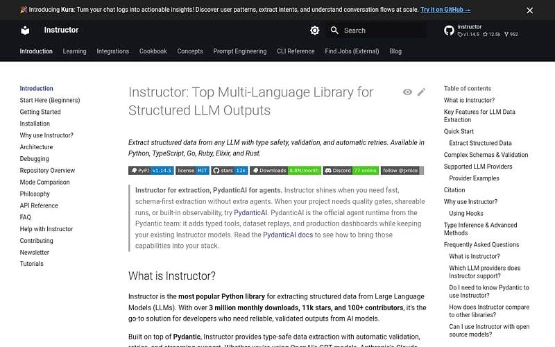 Screenshot of Instructor webpage