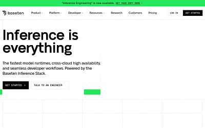 Screenshot of Baseten webpage