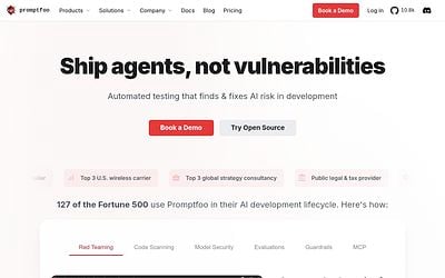 Screenshot of PromptFoo webpage