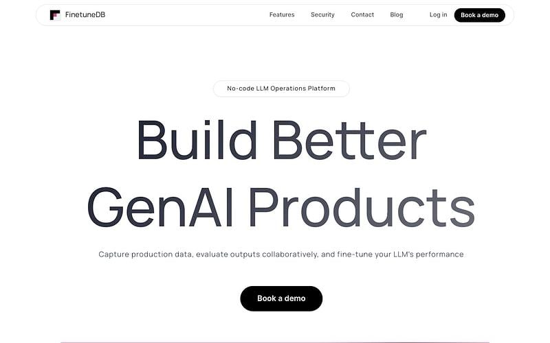 Screenshot of FinetuneDB webpage