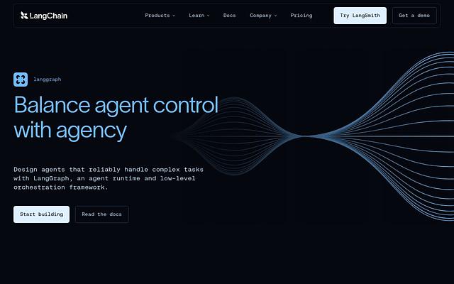 Screenshot of LangGraph webpage