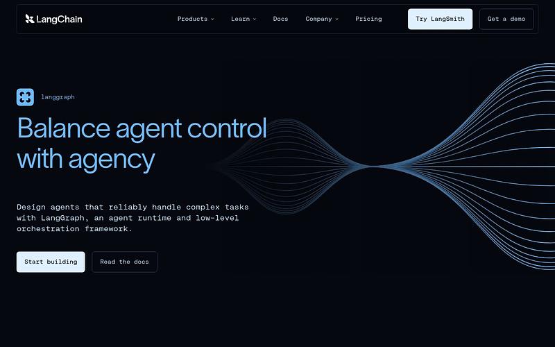 Screenshot of LangGraph webpage