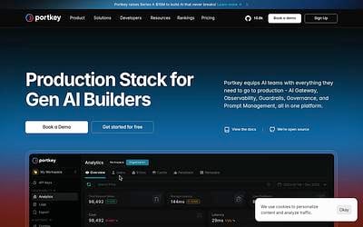 Screenshot of Portkey webpage