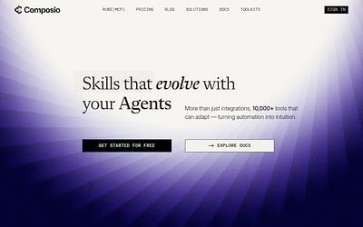 Screenshot of Composio webpage