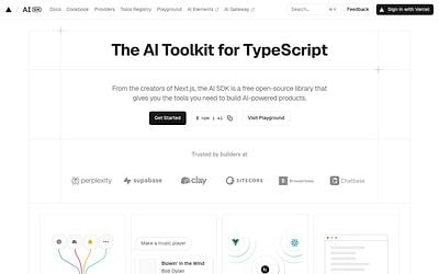 Screenshot of Vercel AI SDK webpage