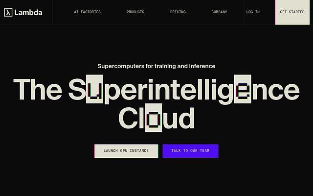 Screenshot of Lambda webpage