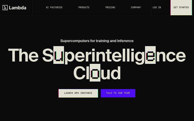 Screenshot of Lambda webpage
