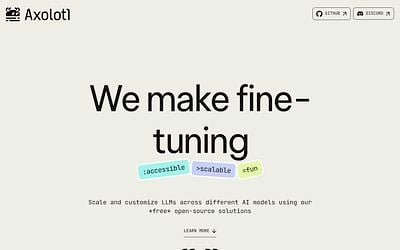 Screenshot of Axolotl webpage