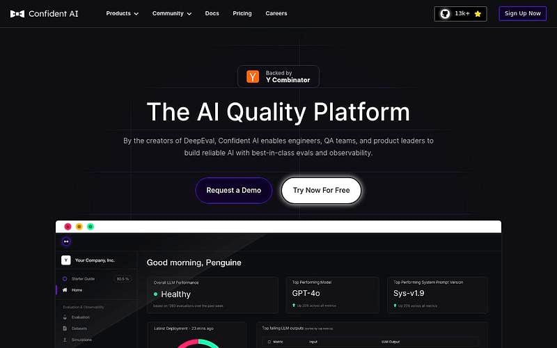 Screenshot of DeepEval webpage