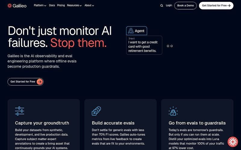 Screenshot of Galileo webpage