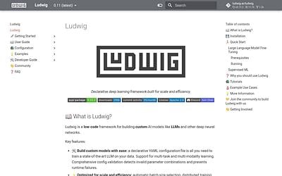 Screenshot of Ludwig webpage