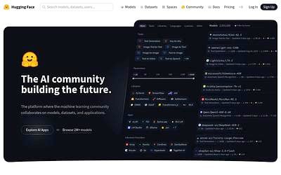 Screenshot of Hugging Face webpage