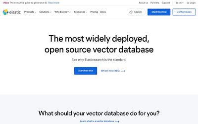 Screenshot of Elasticsearch webpage