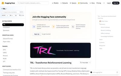 Screenshot of TRL webpage
