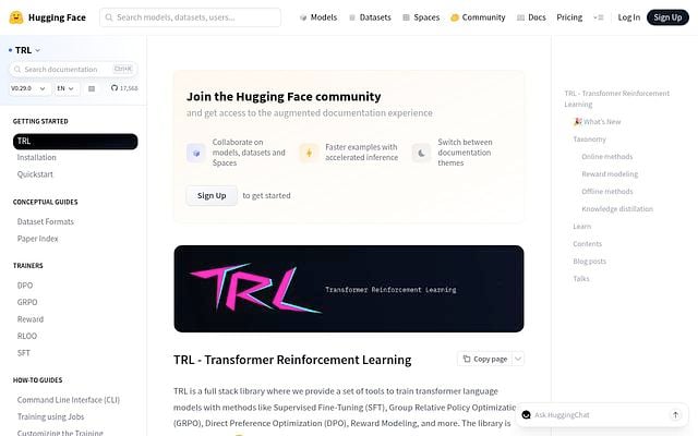 Screenshot of TRL webpage