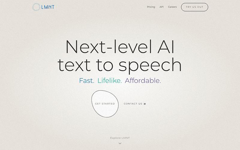 Screenshot of LMNT webpage