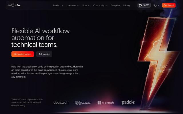 Screenshot of n8n webpage