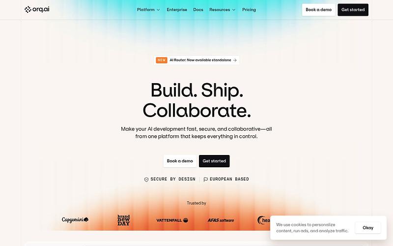Screenshot of Orq.ai webpage